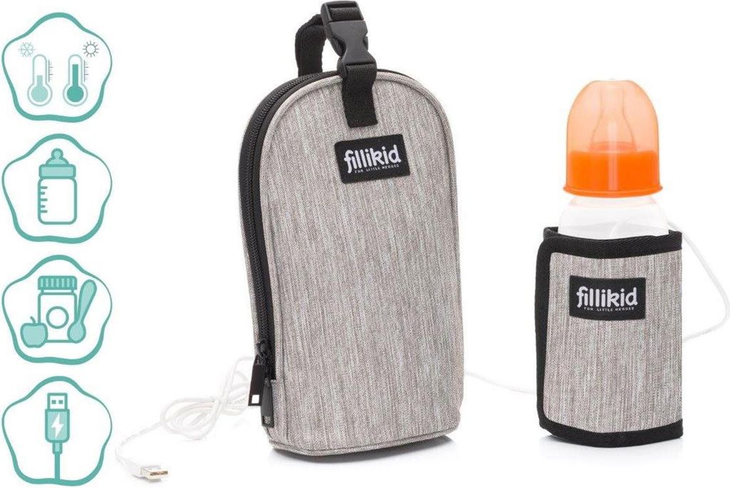 Fillikid HellGrau Melange USB-Heizung