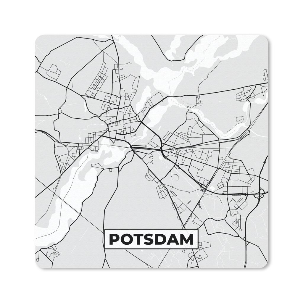 MuchoWow Mauspad Mousepad Deutschland - Stadtplan - Potsdam - Karte 20x20 cm - Mousepads - Maus Mat - Pad - Mausunterlage - Desk Mat - Bureauarti...