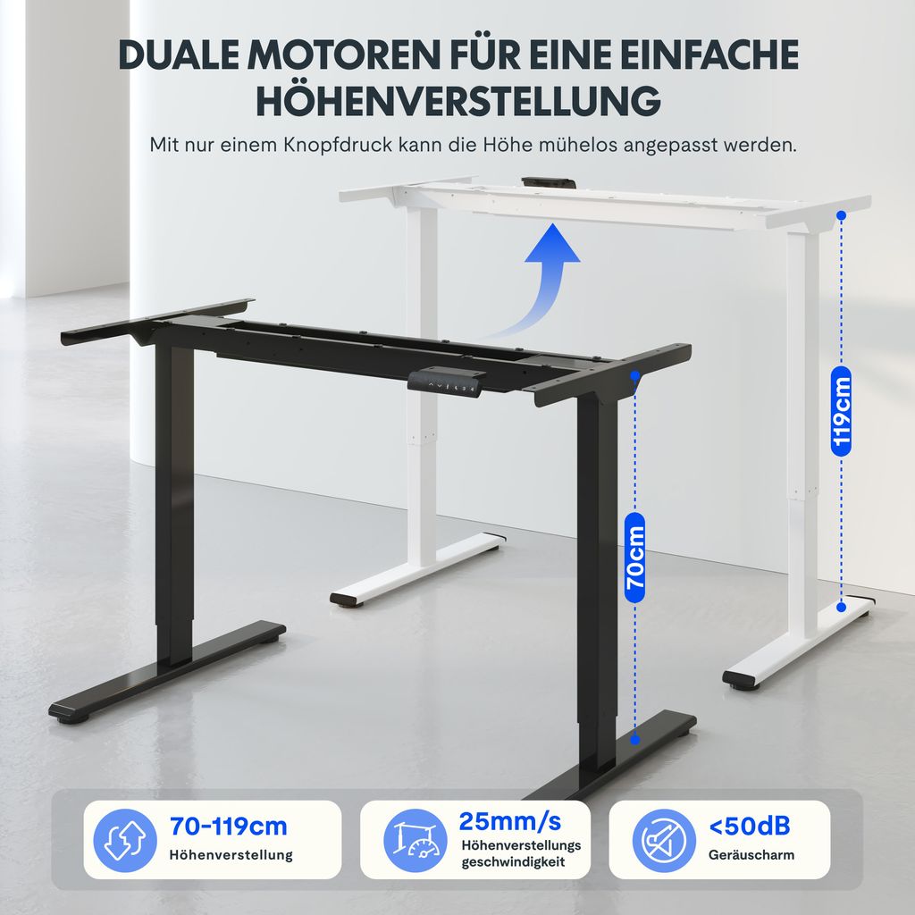 FlexiSpot Höhenverstellbarer Schreibtisch, Elektrisch Produktbild 3