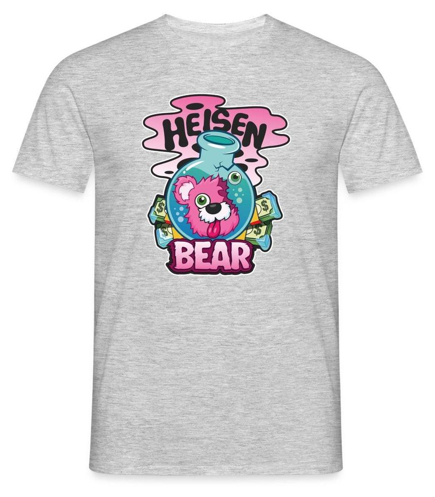 Spreadshirt Breaking Bad Heisenbear Pinker Teddybär Männer T-Shirt, 4XL, Grau meliert