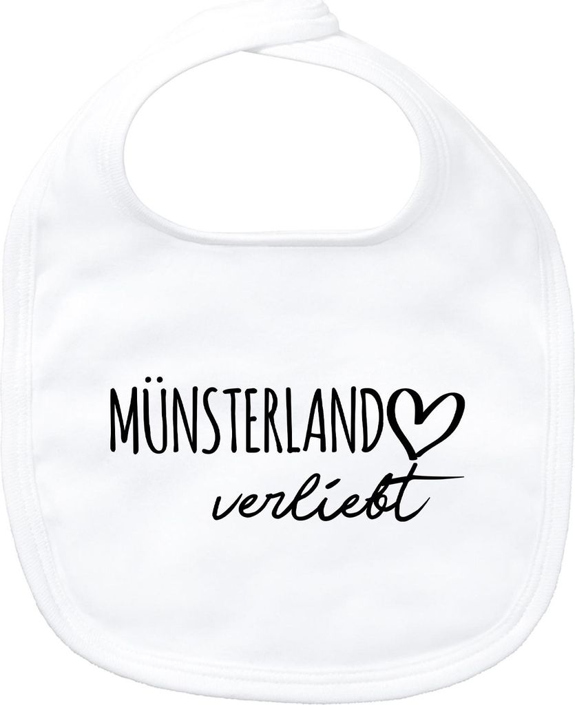 Huuraa Baby Lätzchen Münsterland verliebt White Klettverschluss Baumwolle Latz Geschenkidee