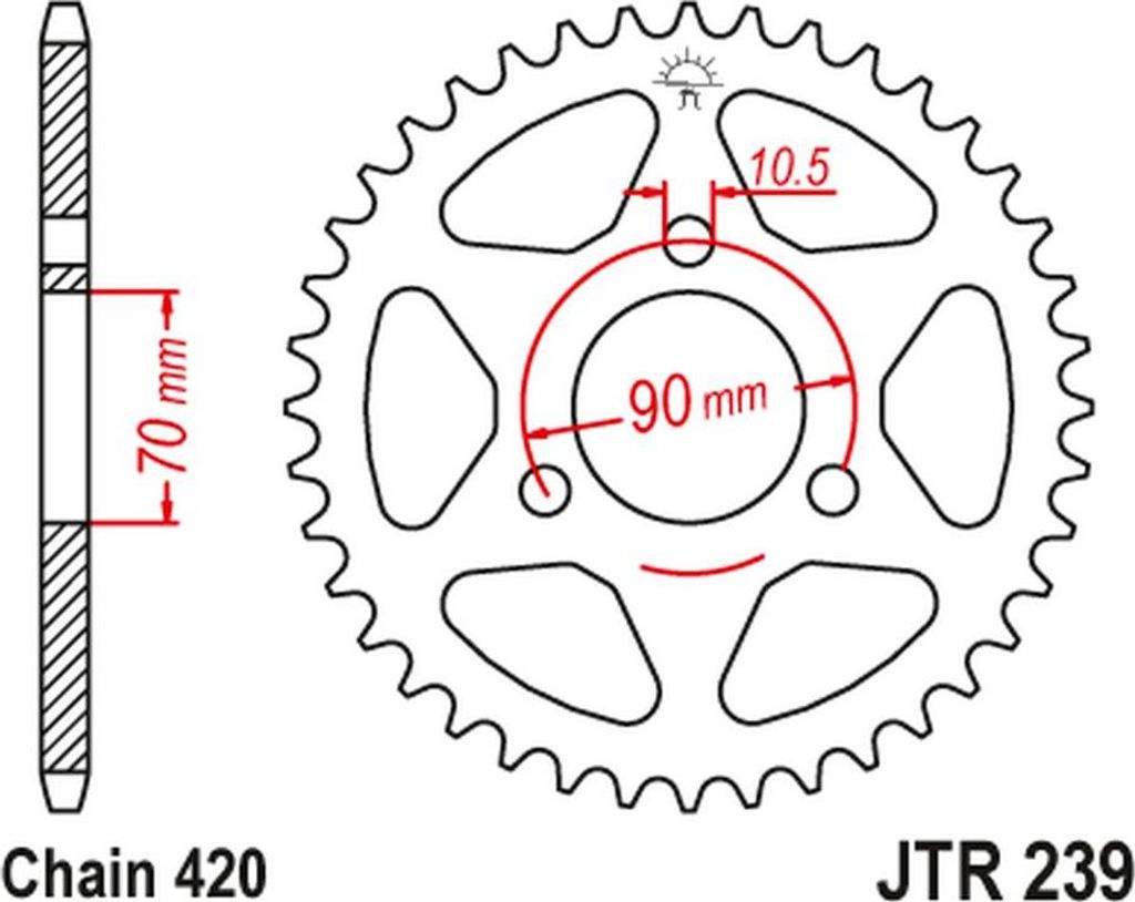Jt Hinteres Ritzel 239 36 Für Honda Mtx 80R '83-'86, Mbx 50 (23936Jt) (Kette 420)