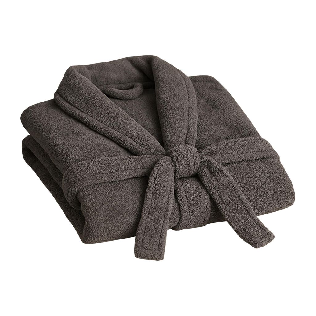 Accappatoio Bestlivings grigio con collo a scialle e Immagine del prodotto 