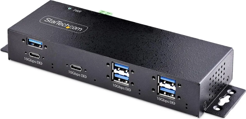 Hub USB Type-C multiprise avec ports USB-A et USB-C 10 Gbps acier