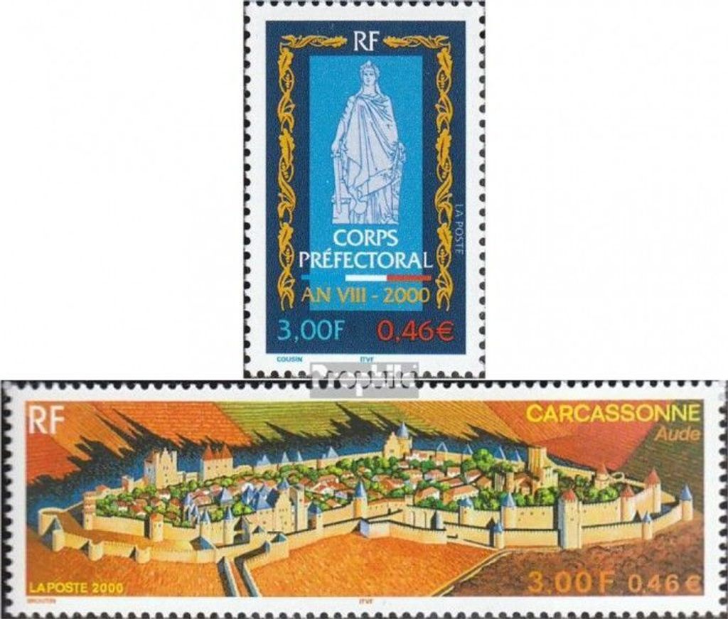 Briefmarken Frankreich 2000 Mi 3442,3444 (kompl.Ausg.) gestempelt Präfekturen