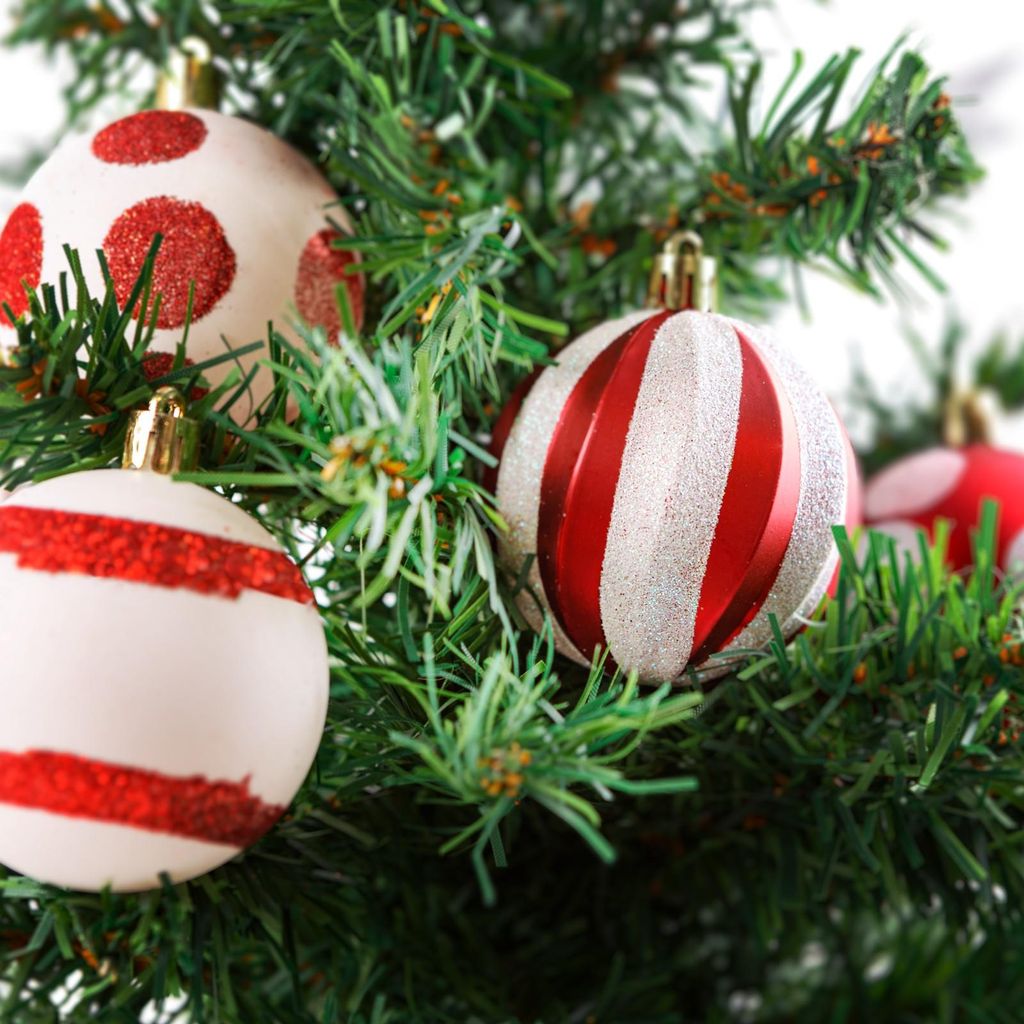 Juego de adornos para el árbol de Navidad - Rojo / Blanco - Imagen del producto 