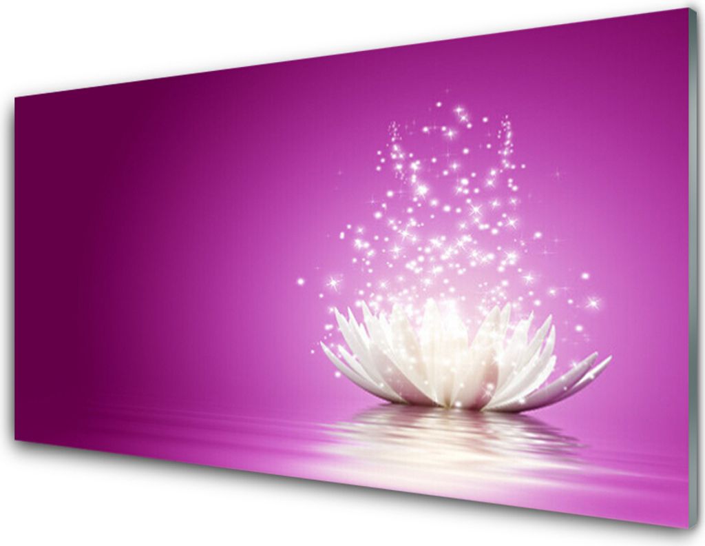Küchenrückwand aus Glas 100x50cm Spritzschutz Lotos Blume Pflanzen