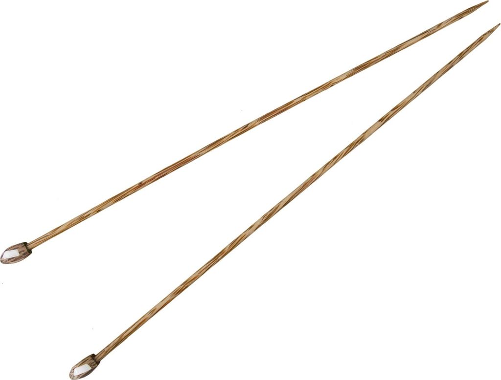 Handschmeichler! Stricknadeln Palmholz m. Bone 35 cm, Gr. 4,0 mm