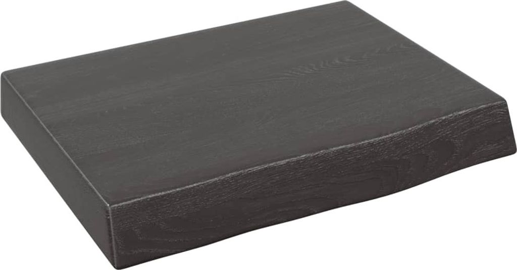 Wandregal Dunkelbraun 40x30x(2-6) cm Massivholz Eiche Behandelt