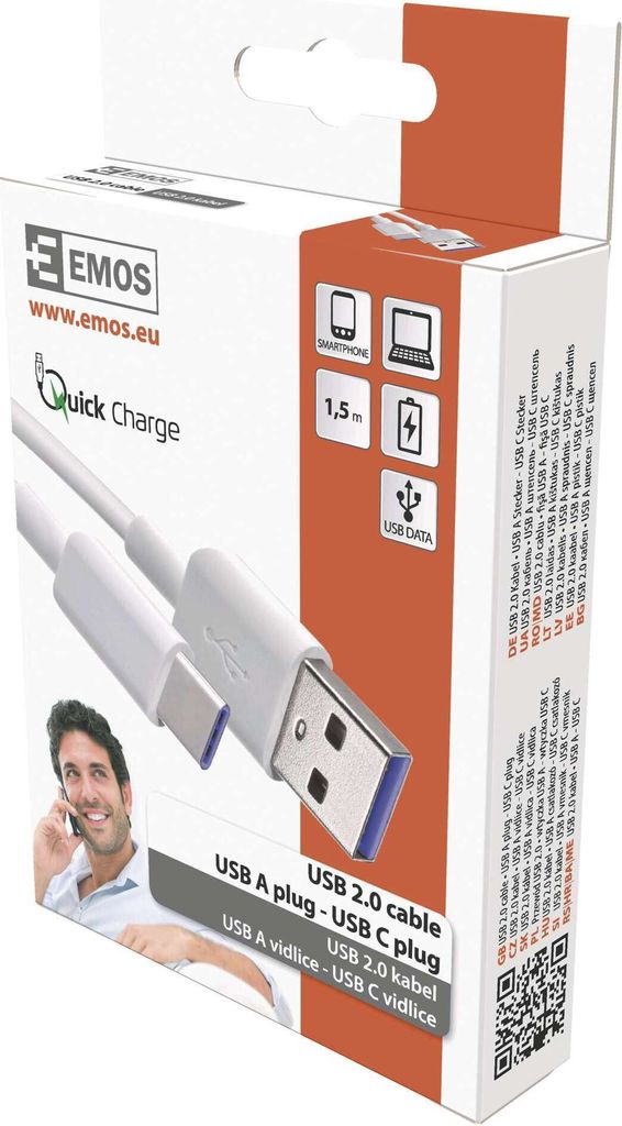 EMOS USB-C Kabel 5A auf USB 2.0, 1,5 m Ladekabel Produktbild 7