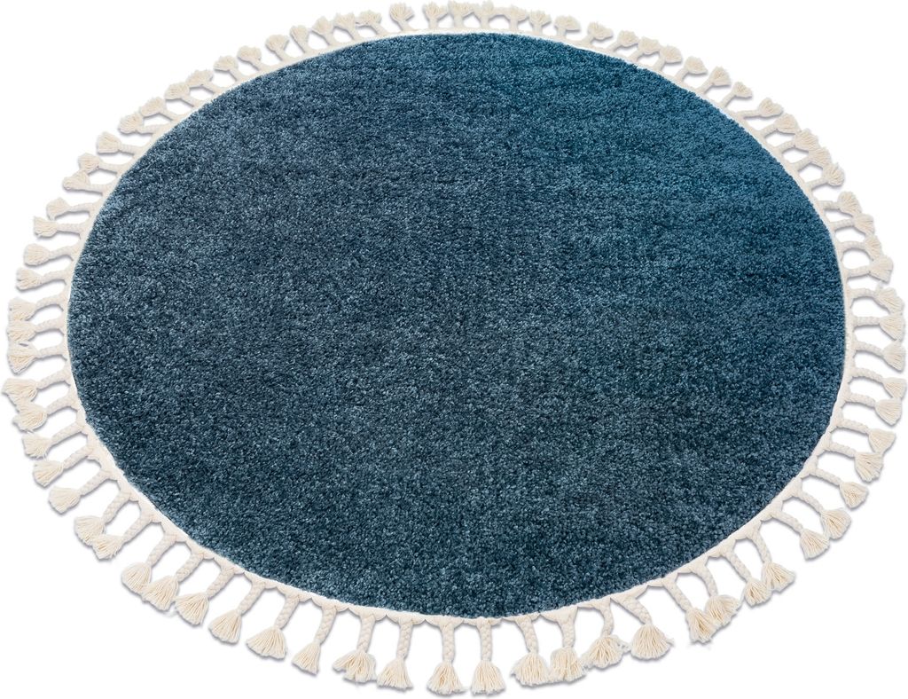 Teppich BERBER 9000 Kreis blau Franse berber marokkanisch shaggy Blau rund 160 cm