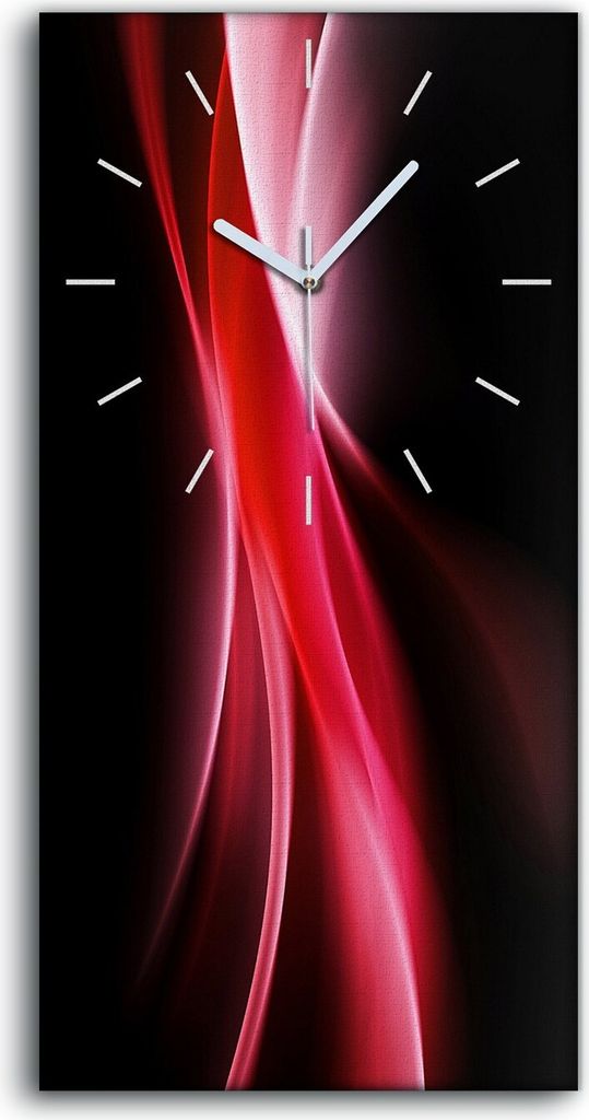 Wanduhr Bürouhr Leinwand Bild Geräuschlos 30x60 Wellen der Abstrakten Kunst - weiße Hände