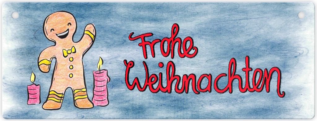 Frohe Weihnachten Metallschild XL Besonders geeignet für den Winter, für den