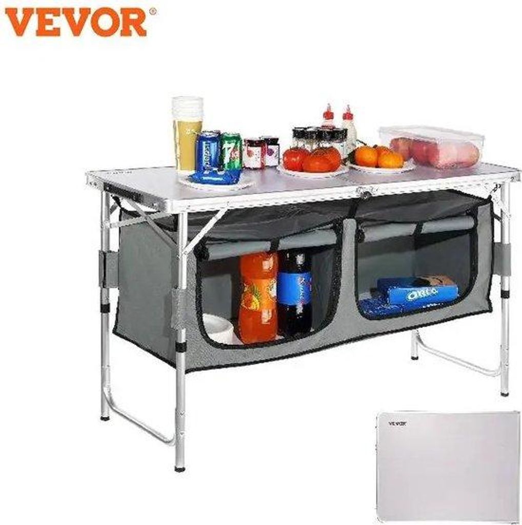 Campingtafel - 120 x 47 x 70 CM - Inklapbaar - Waterproof - Grau