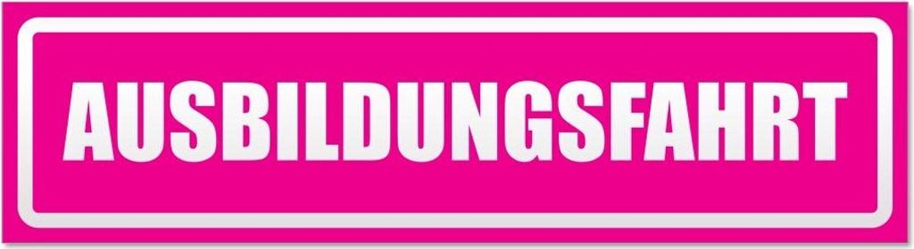 Kiwistar Ausbildungsfahrt invertiert Magnetschild Schild magnetisch - 30cm Pink - Magnetfolie für Auto PKW Kfz