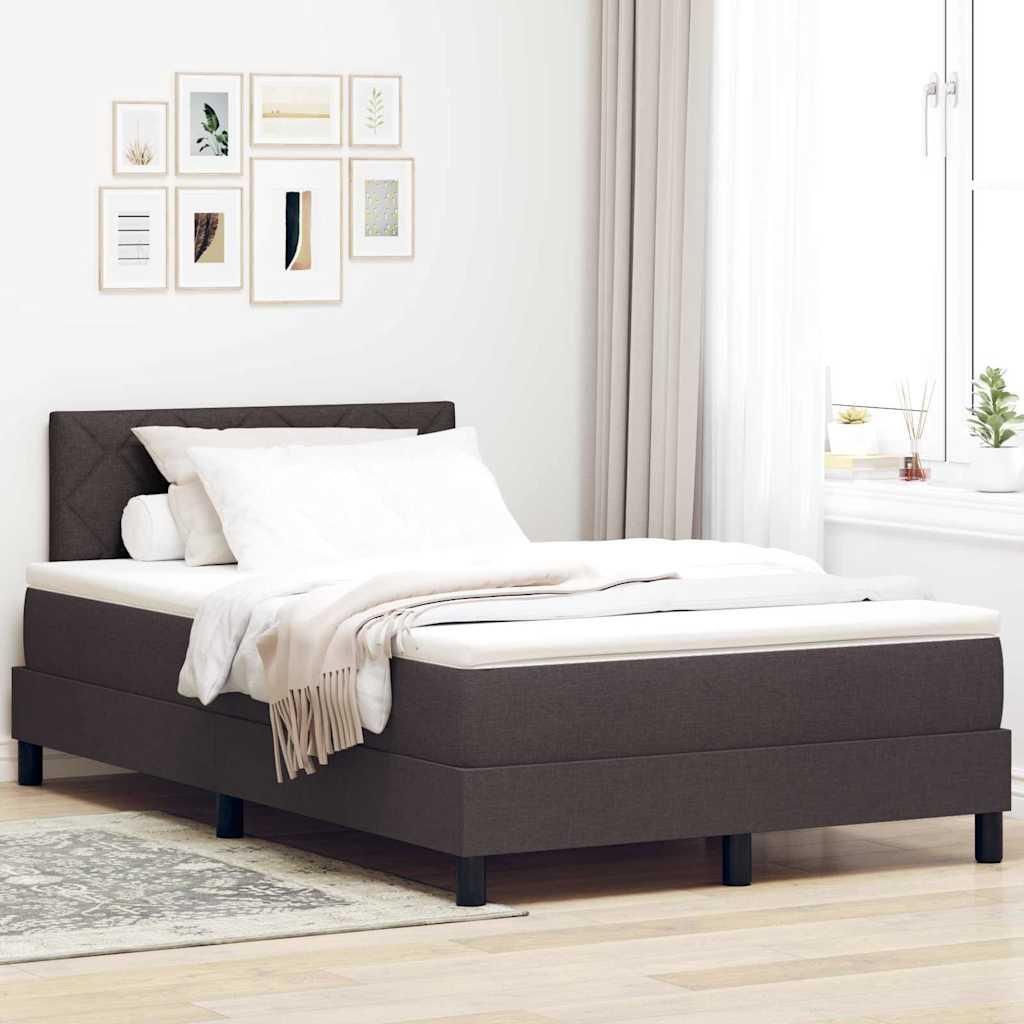 Design Boxspringbett mit Matratze Dunkelbraun 120 x 200 cm Stoff,Klassische Betten 2025 Neu18940
