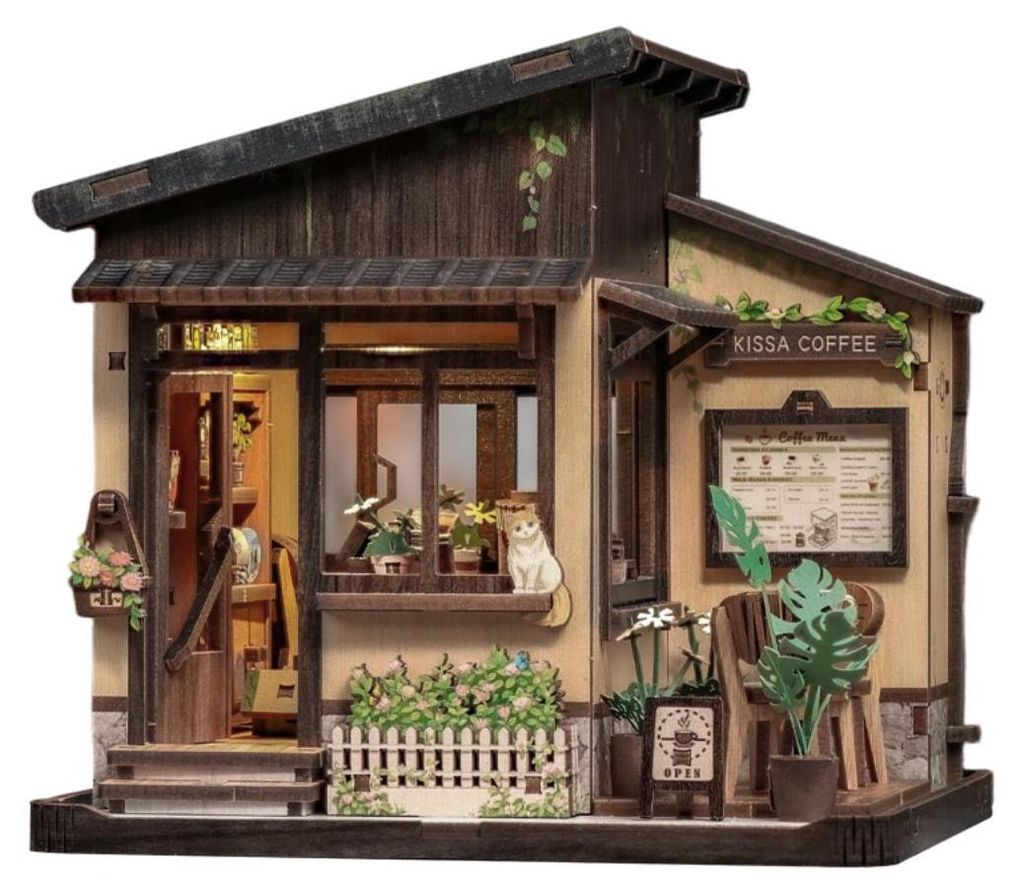 Kissa Coffee, japanisches Café – DIY Miniaturhaus 3D-Puzzle Produktbild 