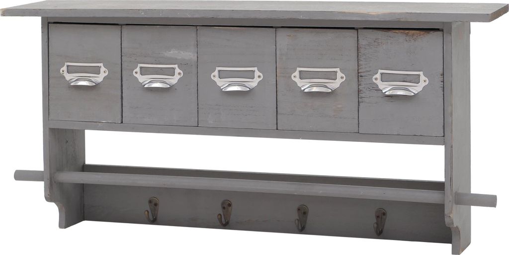 Küchenregal MCW-C49, Haushaltsregal Regal, Vintage mit 5 Schubladen 32x65x13cm Shabby Look, grau
