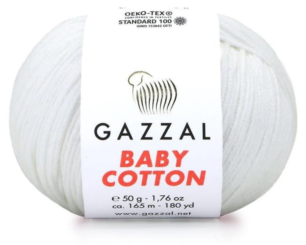 Wolle Gazzal Baby Baumwolle 3410 - ecru - Stricken & Häkeln Produktbild 