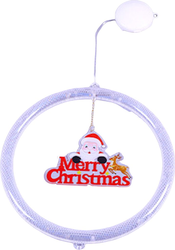 Weihnachts-Hängelicht-Dekoration, batteriebetrieben, Kreislicht mit Glocke, Weihnachtsmann-Baumstrumpf für Fenster, Tür, Weihnachtsbaum-Dekorati...