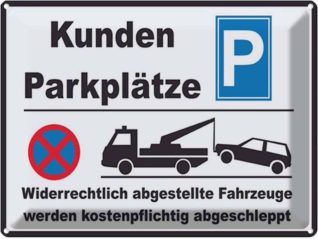 vianmo Blechschild 30x40 cm Parken Parkplatz Kunden widerrechtlich Warnschild Hinweisschild Sicherheit Vorsicht