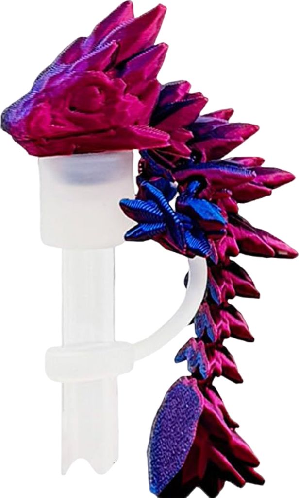 3D-Drachen-Strohhalm-Abdeckung, staubdichter Schutz für 30/40oz-Becher, wiederverwendbarer Strohhalm-Topper, neuartiges Becher-Zubehör