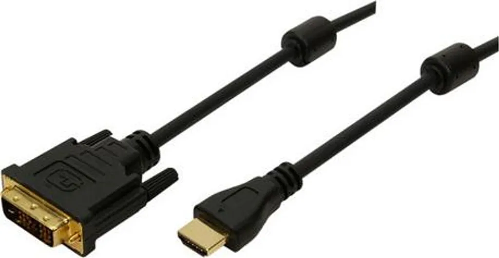 Cavo LogiLink HDMI a DVI-D 5m - Connettori Oro e Ferrite per PC e Monitor