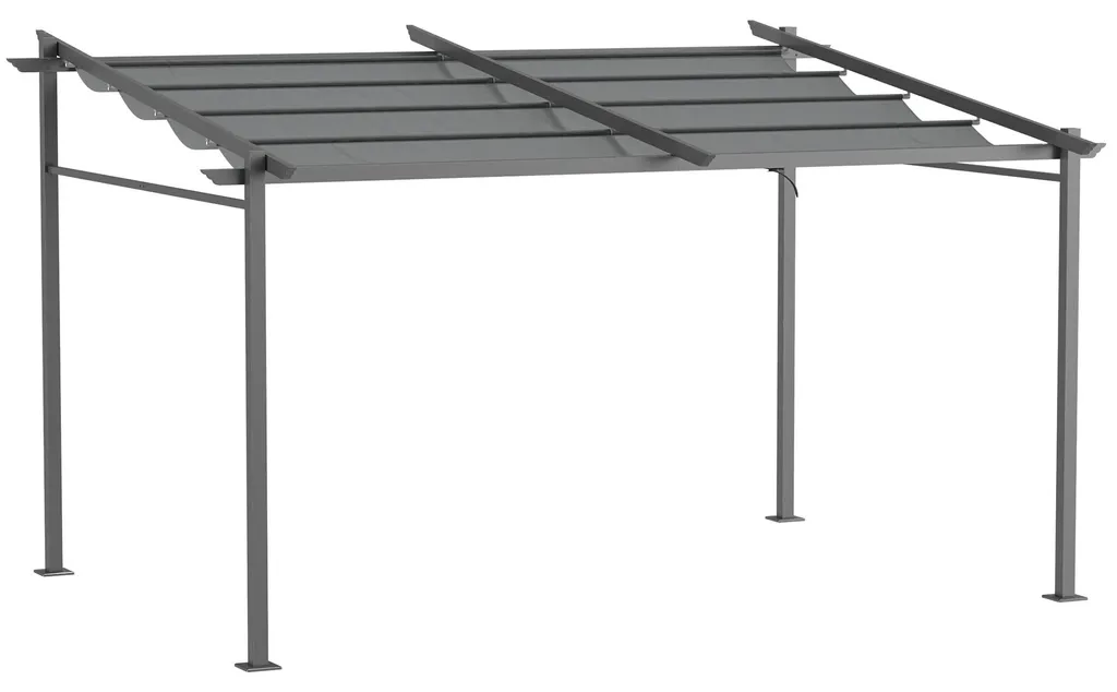 Pergola rétractable 4x3 m métal époxy et toile polyester 180g robuste