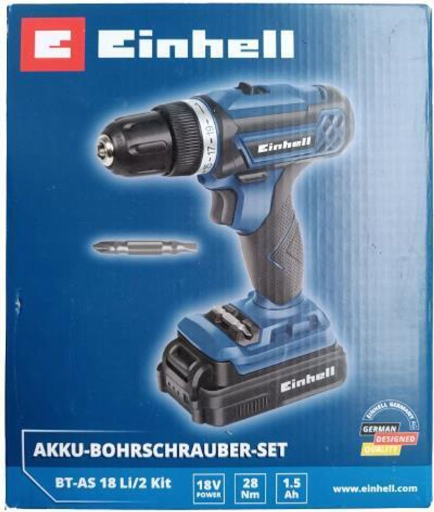 Einhell Akku-Bohrschrauber-Set BT-AS 18 Li/2 Kit Produktbild 