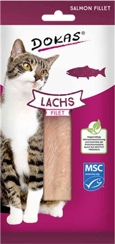 Dokas Cat Snack 100% delikates Lachsfilet 22g Produktbild 