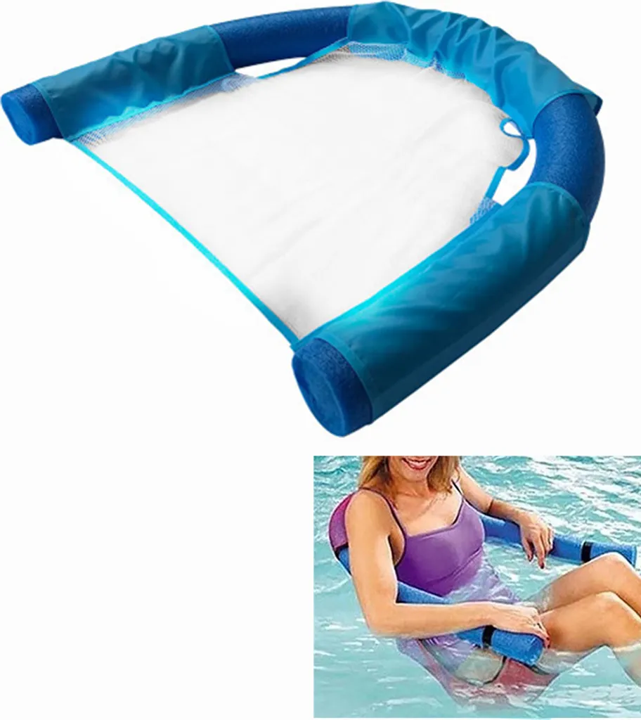 Accessoire de relaxation pour piscine - Chaise flottante en filet bleu