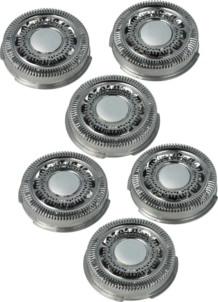 vhbw 6x Scherköpfe Ersatz für Philips SH90/60, SH70/60, SH90, SH70 für Elektrorasierer, Silber