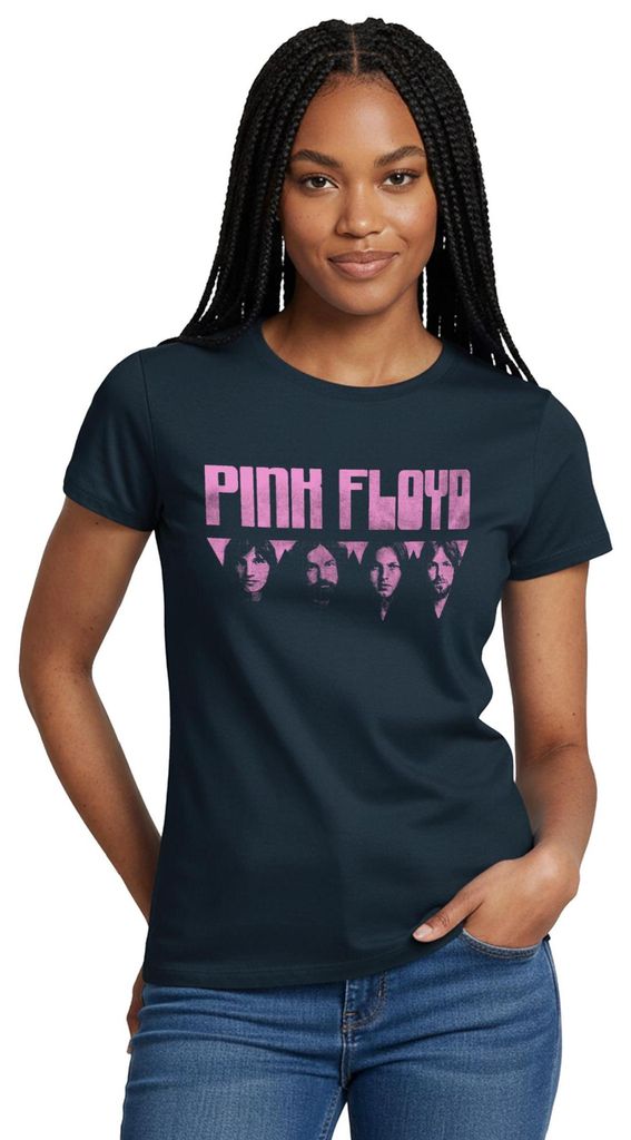 Spreadshirt Pink Floyd Logo Pink Frauen T-Shirt, XL, Navy