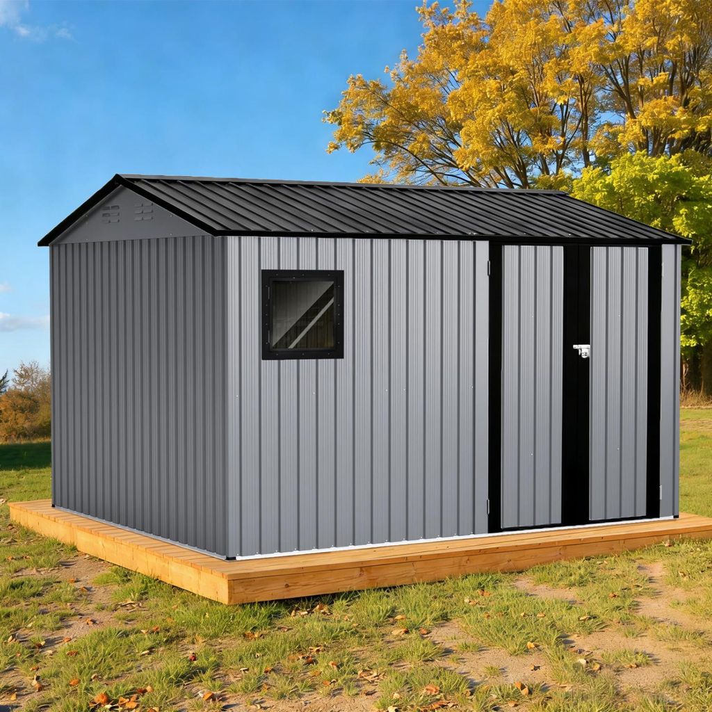 HOMAVO Gerätehaus Metall mit Pultdach, Gartenhaus Metall Produktbild 