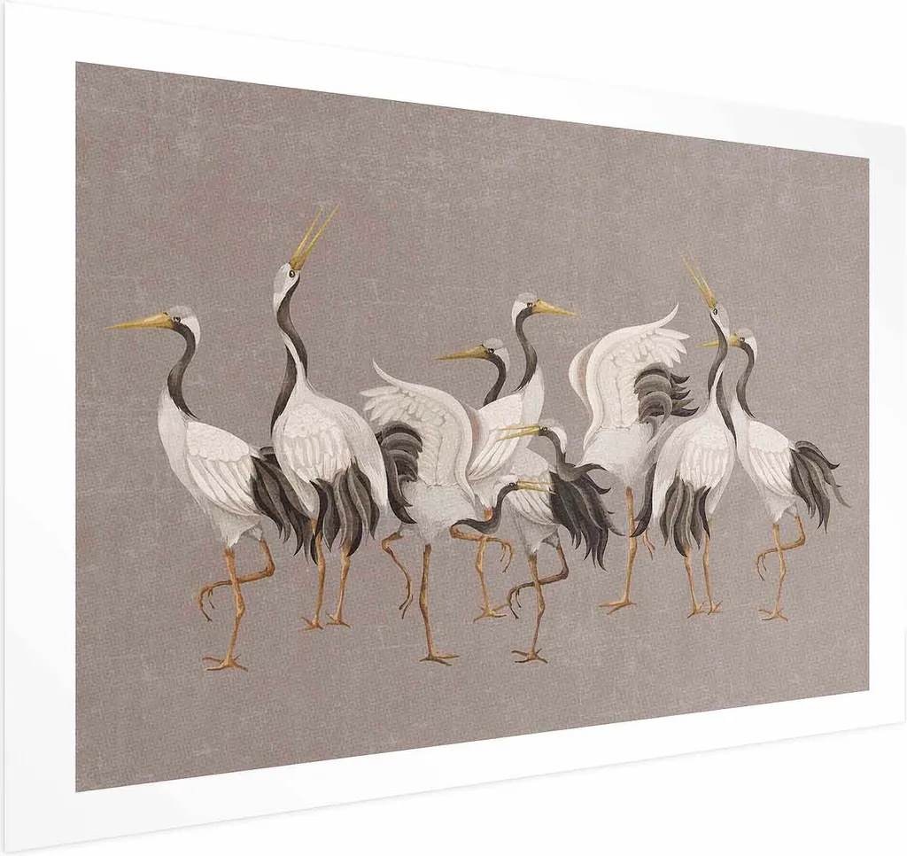 Poster Danza delle gru 90x60 cm senza cornice con margine