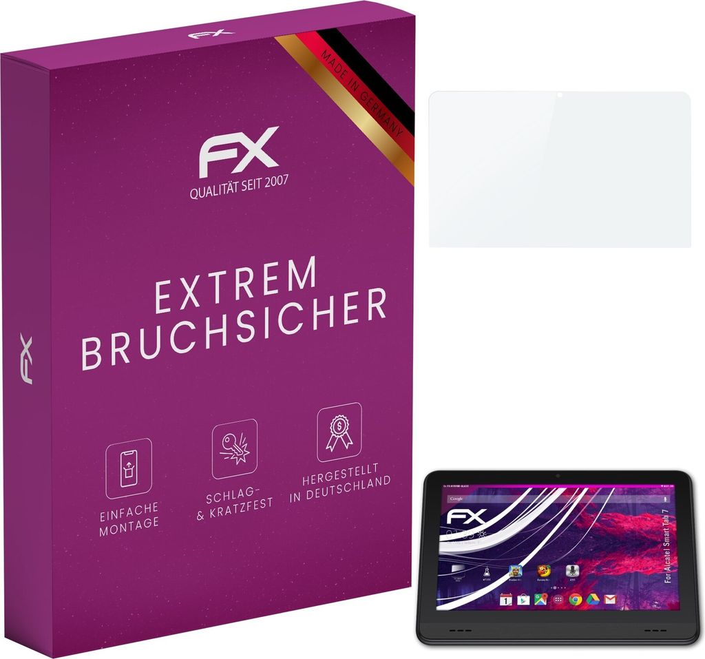 atFoliX FX-Hybrid-Glass Displayfolie kompatibel mit Alcatel Smart Tab 7 Glasfolie