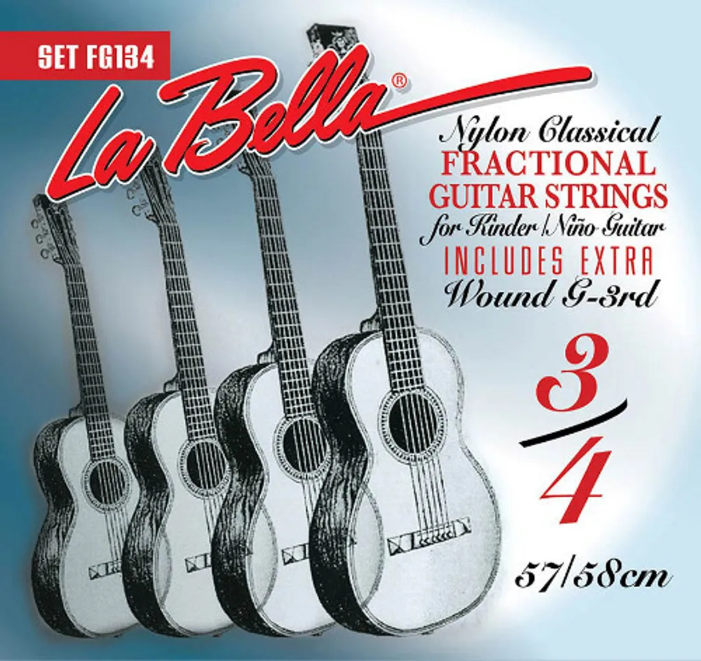 Jeu de Cordes Guitare 3/4 La Bella FG134 Folk Singer avec Ball-End
