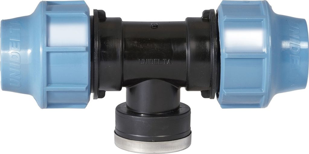 Unidelta PP T-Stück 90° mit Innengewinde 25mm x 3/4" x 25mm