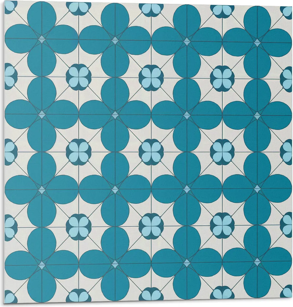 Decorazione Murale Adesiva Floreale 30x30 cm Piastrelle in PVC 9pz