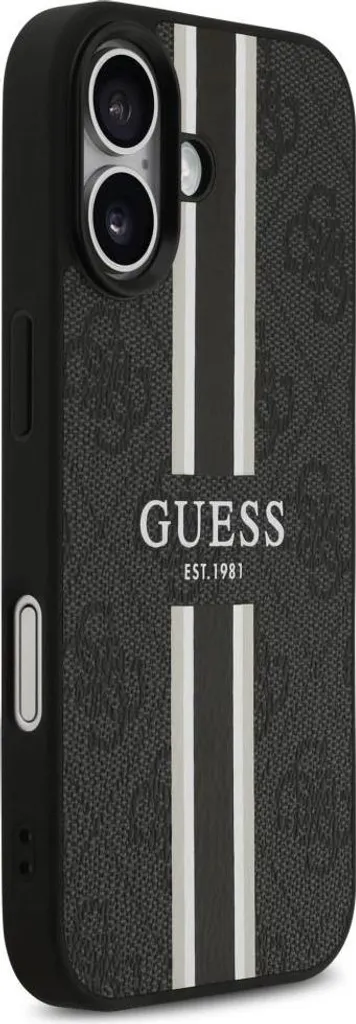 Guess Cover iPhone 17 MagSafe 4G Stripes Nera - Protezione Anti-Urto - 4