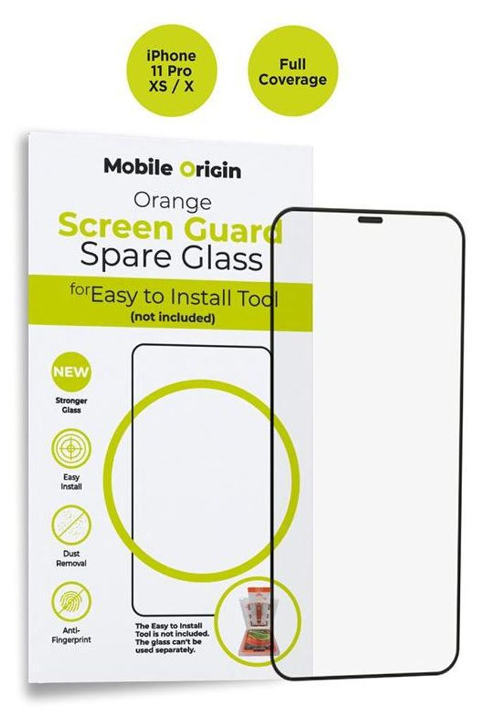 Mobile Origin Orange Screen Guard, Apple, iPhone 11 Pro / XS / X, Kratzresistent, Schockresistent, Schlagfest, Stoßfest, Transparent, Schwarz, 1 S...