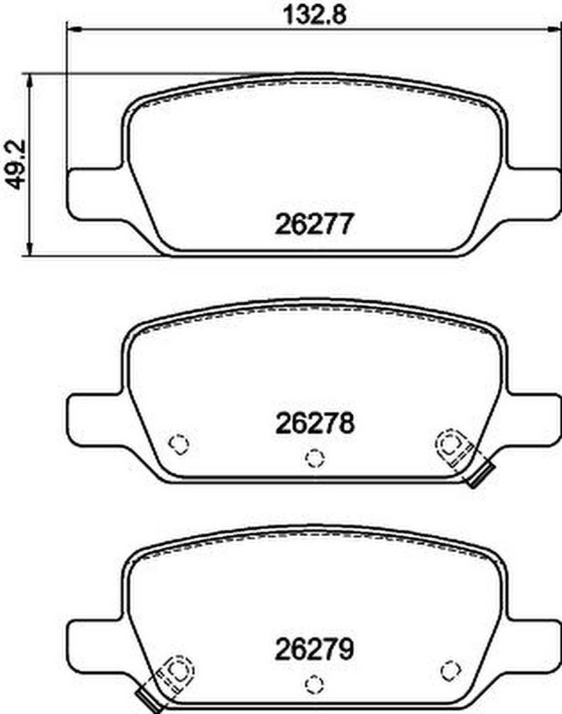 Bremsbelagsatz Scheiben mit Verschleißwarnung 15,6 mm HELLA für u.a. TESLA MODEL