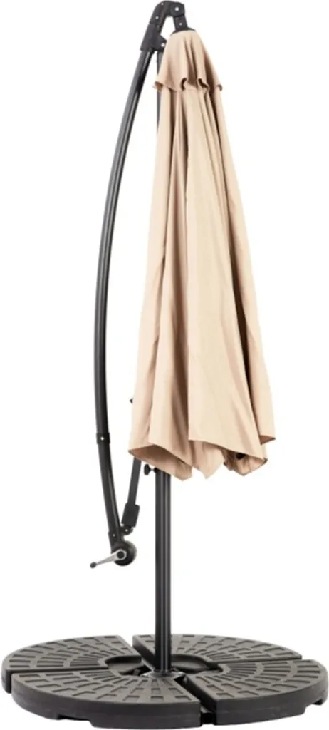 Sweiko Parasol Double Face Rectangle Kaki avec Manivelle pour Jardin