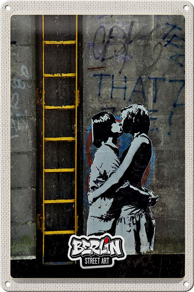 Blechschild Reise 20x30cm Berlin Kunst Graffiti Street Art