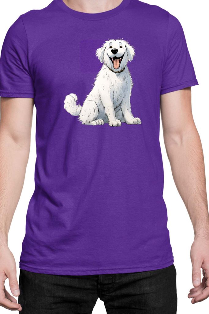 Herren T-Shirt Funny Dogs Breeds Kuvasz Dog Breed, Man 2XL / Lila