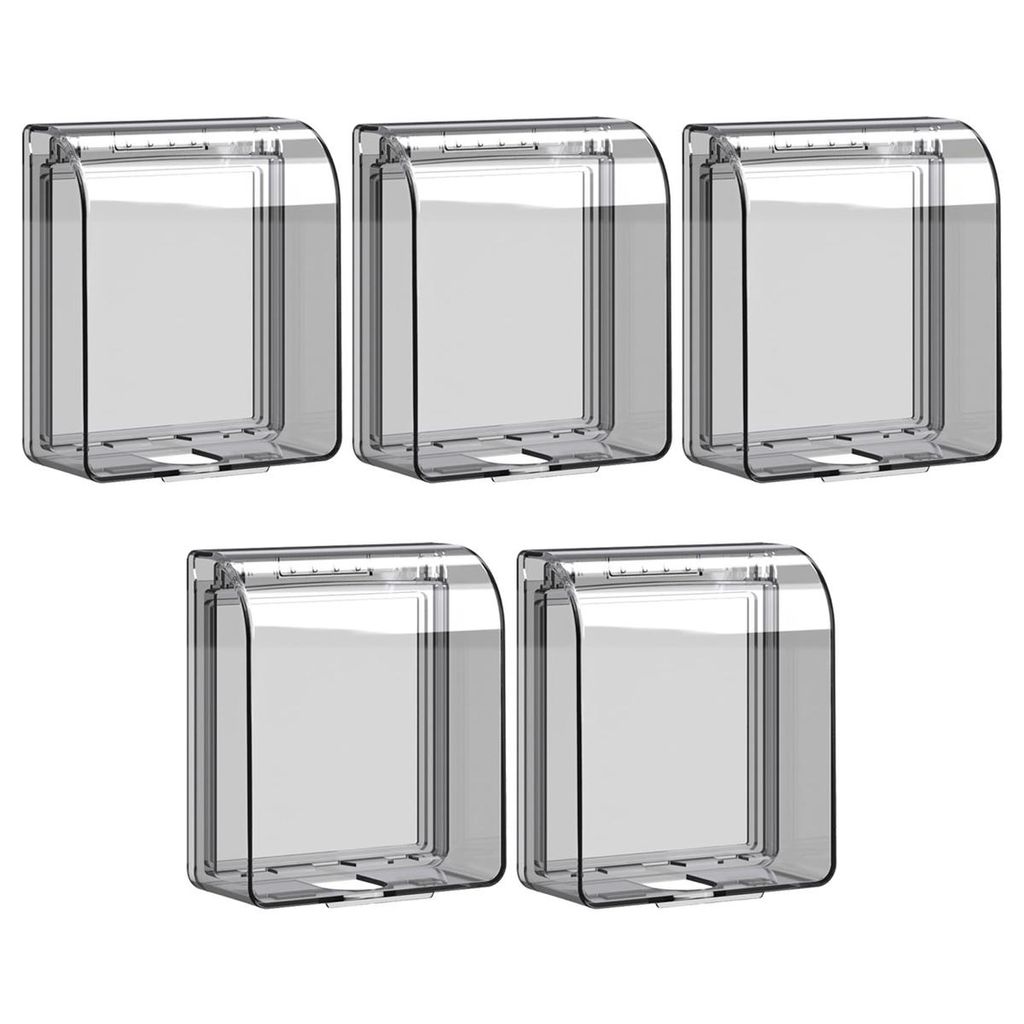 5er-Pack Wasserdichte Steckdosenschutz Typ 86, Transparent, Produktbild 
