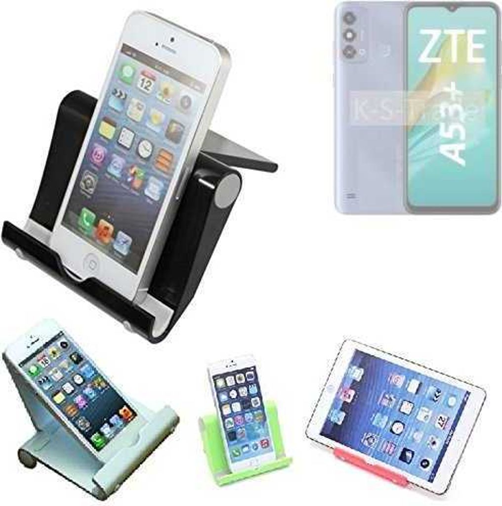K-S-Trade Handy-Ständer kompatibel mit ZTE Blade A53+ faltbarer Tischständer Smartphone Tablet Halterung Reise