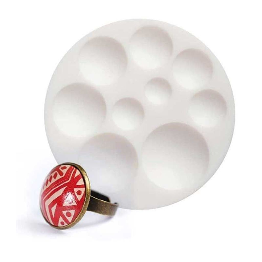 Silikonform für Polymer-Ton Polymer Clay - Runde Cabochons