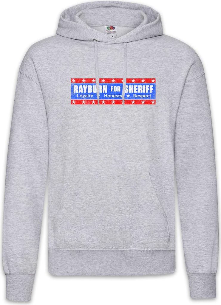 Urban Backwoods Rayburn For Sheriff, Herren Hoodie, Farbe: Hellgrau, Größe: M