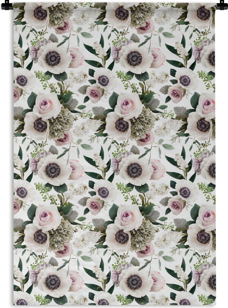 MuchoWow® Wandteppich Wandbehang Blumen - Rosen - Anemone Produktbild 